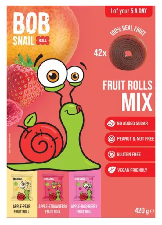Bob Snail Fruit Rolls Mix, 420g
